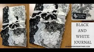 WRITING BOARD ~ BLACK AND WHITE JOURNAL ~ LACE PAGES AND LACY FRONT COVER ~ AJ FINISH