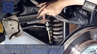 Drehstab an der Vorderachse ausbauen/ einbauen - Mercedes R107 Fahrwerk