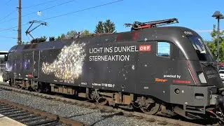 ⭐⭐&Ouml;BB Taurus 1116 158 Sternelok am Dosto im Bahnhof Rankweil & Railjet bei Durchfahrt