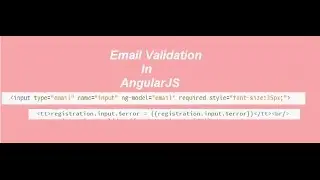 Email Validation In AngularJS