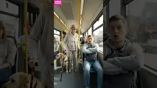 Karma 🐕 Guide Dog Exposes Bus Passenger's Secret! #karma #busdrama #shorts
