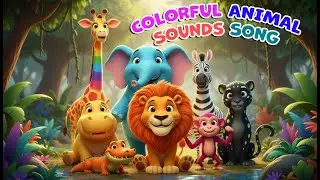 Colorful Animal Sounds Song | Safari Song For Kids | Purple Panda Rhymes