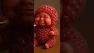 fruit baby eating fruit Ai ASMR || try not ✋to laugh ....😂