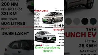 Car comparison between tata punch ev and mg windsor ev #tata #mg