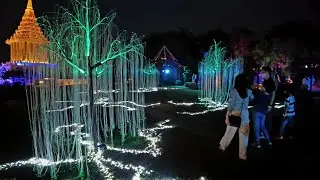 【4K】Ancient City, Thailand - 2021 Light Festival (Walking Tour)