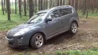 Peugeot 4007 диагональное вывешивание. песок