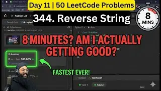 Noob против LeetCode 344: Перевернуть строку за 0 мс за 8 минут?! 🤯 | Python | День 11