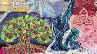 Textile Art &lsquo;Ruby&rsquo; by Karen Herrick, Harlequin Arts/ I will wait for you, sung by Shane and Shane
