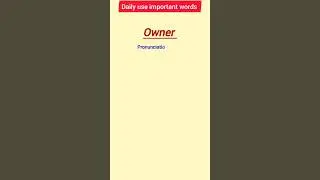 Owner//meaning of owner in hindi//#shortsfeed #viralreels #englishvocabulary