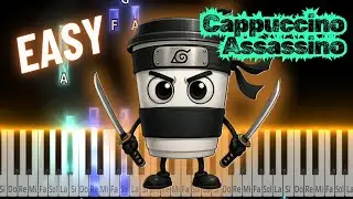 Capuccino Assasino | Easy Piano Tutorial | Meme Song