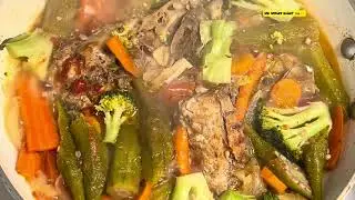 Vegetable Steamed Fish Head (Broccoli 🥦 Carrot 🥕 And Okras)