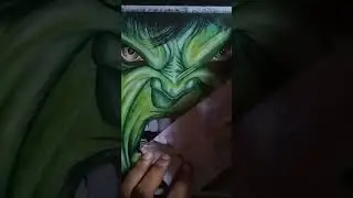 angry hulk face  | drawing for beginners with oil pastel | #shorts