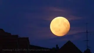 Moon after partial eclipse 2017.08.07 Hamburg partielle Mondfinsternis
