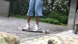 Homemade longboard drop through.flex test 95kg test