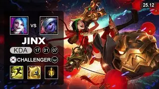 Jinx vs Tristana ADC - KR Challenger - Patch 25.12 Season 15