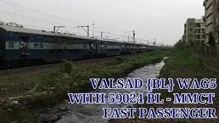 59024/Valsad - Mumbai Central Fast Passenger With By Valsad (BL) WAG5 Crossing From Nallasopara