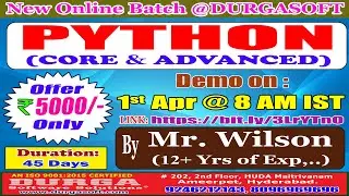 PYTHON Online Training @ DURGASOFT