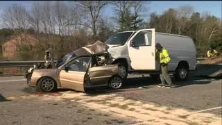 Raw video: Three cars involved in serious crash in Milford