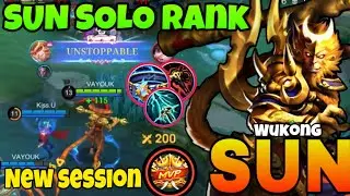 New session! Sun solo rank mobile legends-new item and emblem for sun | sun Wukong best jungle
