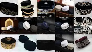 Head High Men Caps Turban Black Decorative Border Random Islamic Hat Pleuche Muslim Male Traditional