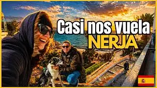 ¿NERJA en invierno? ❄️ Casi nos vuela el viento en el BALCÓN DE EUROPA