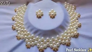 How To Make Pearl Necklace // At Home // Necklace Tutorial // Designer Necklace // Easy To Make
