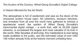 The auction of century: Alfred Georg Sonsalla's digital collage a historic moment for the art world