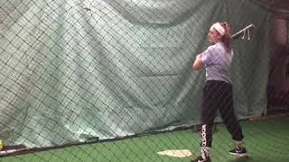 Working hard.  Hitting with Mark Grams 10/21/19