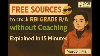 📢RBI Grade B/A 2025 | Free Resources & Study Material | How to Prepare for RBI | Masoom Mam