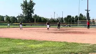 Playing 14O hitting nice liner up middle for ground rule double