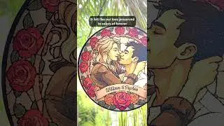 Custom Stained Glass Suncatcher - Gift For Husband & Wife - A Love Framed In Roses - SGS-MQ0520-V1.2