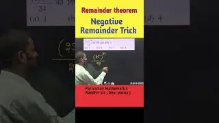 Remainder theorem || negative remainder tricks || Maths by Randhir Sir ||#railway #ssc #shortvideo