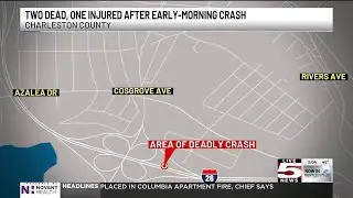 VIDEO: Early-morning Charleston County crash kills 2, injures 1