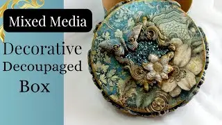 Mixed Media| Decorative Decoupaged Box Featuring Sir Vagabond in Fantasy World