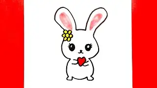 Cute Bunny Drawing Step By Step, Easy Rabbit Drawing