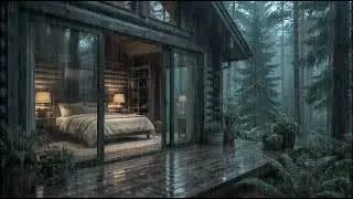 Gentle Night Rain by a Cozy Forest Cabin 🌧 | Relax Your Thoughts and Sleep Peacefully
