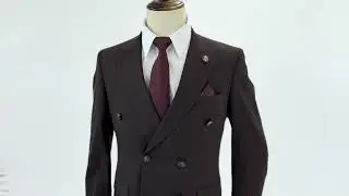 Обзор на двубортный костюм двойка Y-490 drop 8 Slim Fit Louis W2 kahve