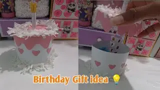 Diy Cute Birthday Cake Gift Box 😊||Best Friend Gift 🎁||Paper Cake Handmade😌||Birthday Crad Gift Box 