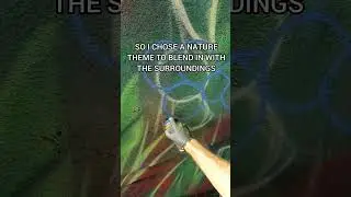 Spray painting a nature inspired mural onto a building. #spraypaintart #mural #streetart #nature