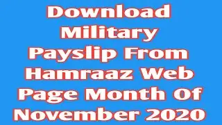 Download Military Payslip From Hamraaz Web Page, How To Download Military Payslip From Hamraaz Web