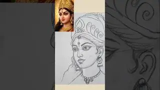 easy Goddess Durga Maa drawing | Navratri Maa Durga Drawing