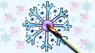The Snowflake Drawing and painting | Coloring for nursery and kindergarten