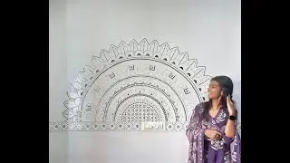 Traditional Lippon Art Wall Design | Step-by-Step with Mirror Work ❤ #rkcreations__02
