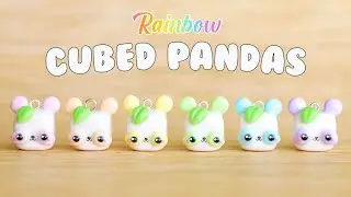 Rainbow Cubed Pandas │ Polymer Clay Tutorial