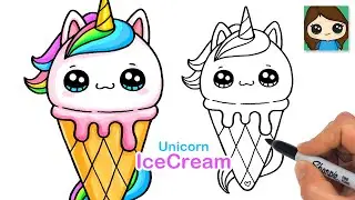 How to Draw a Unicorn Ice Cream Cone | Ice Cream-icorn 🍦🦄
