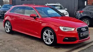 2013 (63) Audi A3 S-Line 1.4 TFSi 5Dr in Brilliant Red. 41k Miles. 10 Audi Services.£35 Tax. £12,500