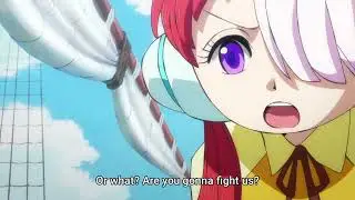 luffy meet shanks and uta for the first time ||episode 1029