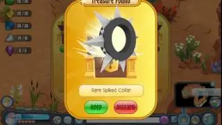 Animal Jam: The Forgotten Desert Prizes - Rare Black Long Spiked Collar