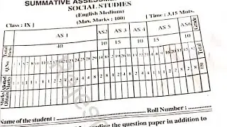 ap 9th class social studies SA-2 original question paper 2022-23 💯% pakka real paper