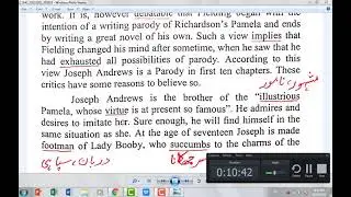 Joseph Andrews As A Parody of Pamela